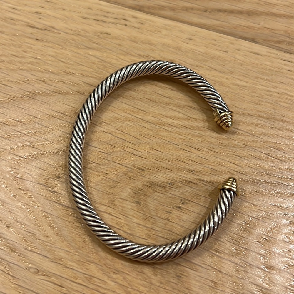 DAVID YURMAN Size Small Cable Classics Bracelet Sterling Silver 14K Gold Domes
